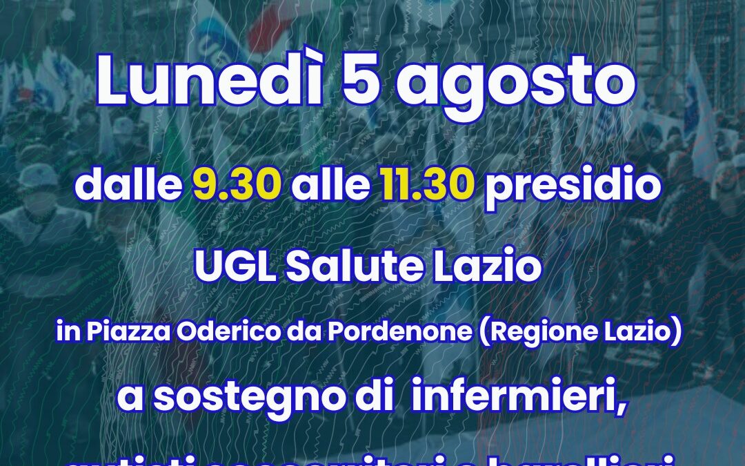 Il 5 agosto mobilitazione difronte alla Regione Lazio al fianco dei lavoratori del 118 privato